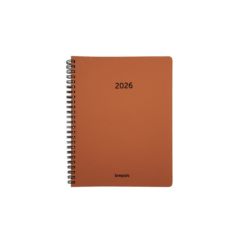 AGENDA BREPOLS 17,1X22CM 1SEM./2P. TIMING SPIR. CALVI ORANGE