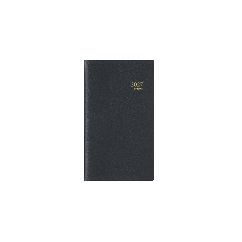 AGENDA BREPOLS 8,9X16CM 1SEM./2P. INTERPLAN SPIR. GENOVA NOIR