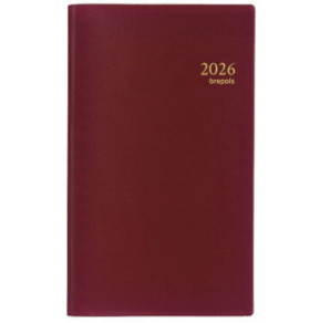 AGENDA BREPOLS 9X16CM 1SEM./2P. INTERPLAN SPIR. SETA BORDEAUX