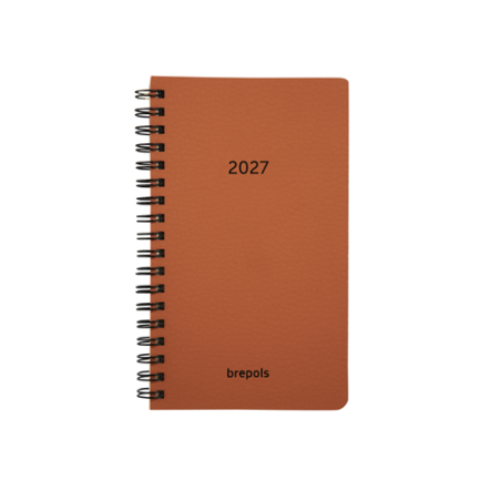 AGENDA BREPOLS 9X16CM 1SEM./2P. INTERPLAN SPIR. CALVI ORANGE