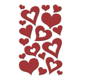 AUTOCOLLANT BSB GLITTER-STICKER COEURS