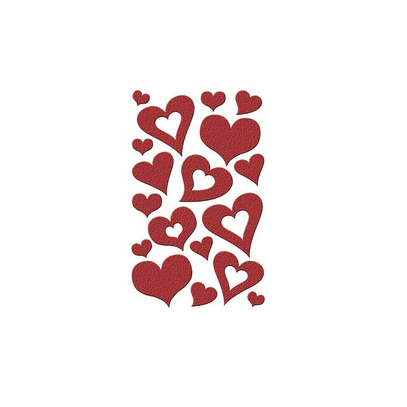 AUTOCOLLANT BSB GLITTER-STICKER COEURS