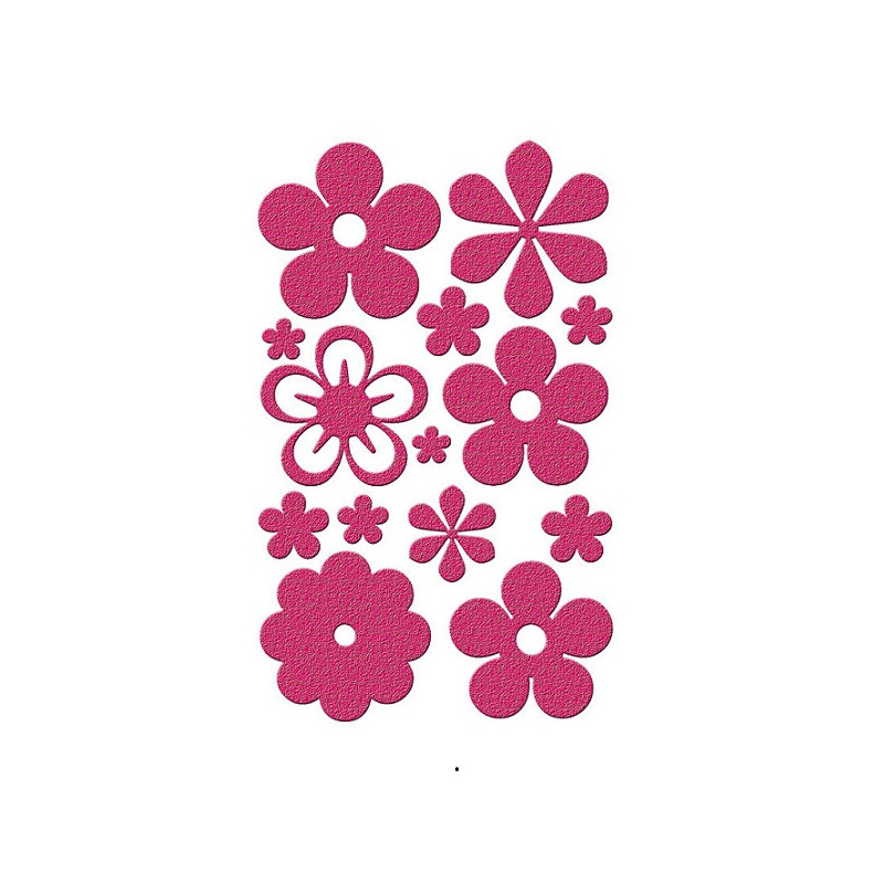 AUTOCOLLANT BSB GLITTER-STICKER FLEURS