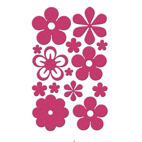 AUTOCOLLANT BSB GLITTER-STICKER FLEURS