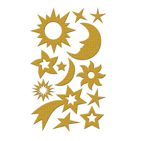 AUTOCOLLANT BSB GLITTER-STICKER ETOILES & LUNES