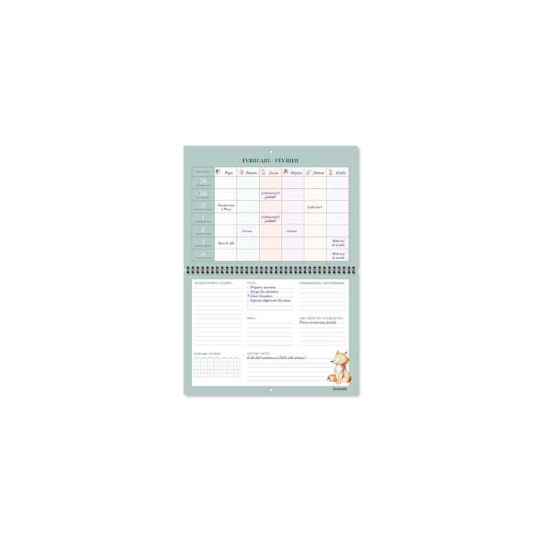 CALENDRIER BREPOLS SEM. 31X22CM FAMILLE