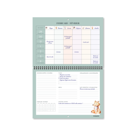 CALENDRIER BREPOLS SEM. 31X22CM FAMILLE
