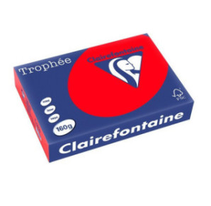 PAPIER REPRO CLAIREF. TROPHEE A4 160G ROUGE CORAIL 250FLS