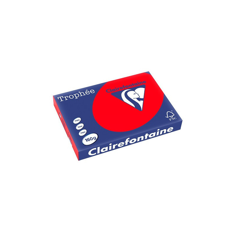 PAPIER REPRO CLAIREF. TROPHEE A3 160G ROUGE CORAIL 250FLS