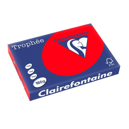 PAPIER REPRO CLAIREF. TROPHEE A3 160G ROUGE CORAIL 250FLS