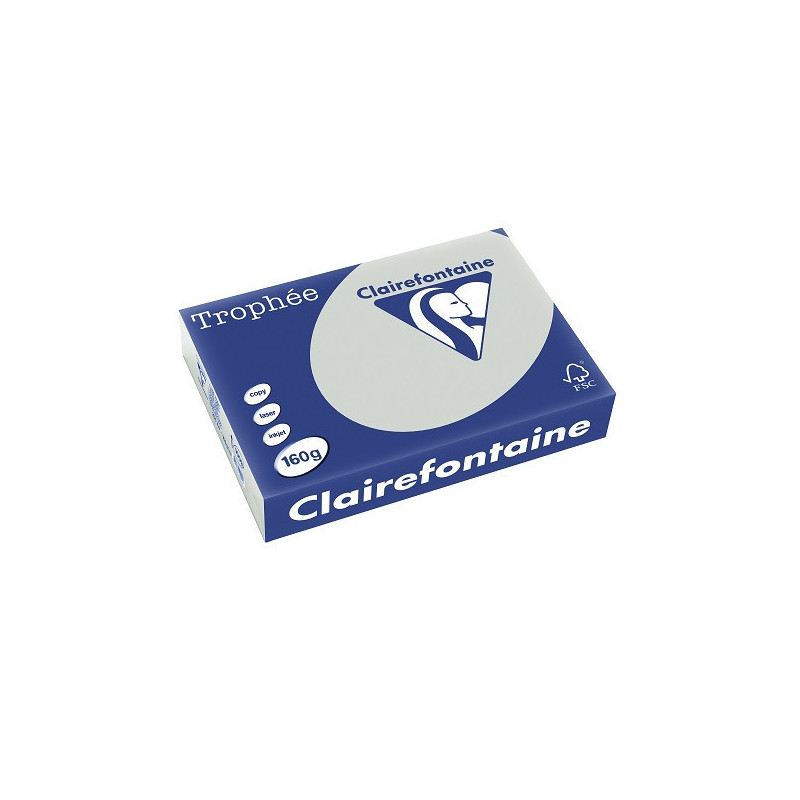 PAPIER REPRO CLAIREF. TROPHEE A4 160G GRIS ACIER 250FLS