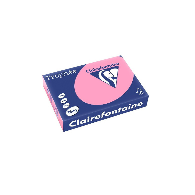 PAPIER REPRO CLAIREF. TROPHEE A4 160G ROSE INTENSE 250FLS