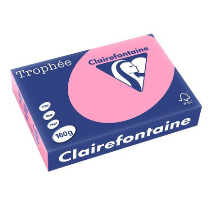 PAPIER REPRO CLAIREF. TROPHEE A4 160G ROSE INTENSE 250FLS