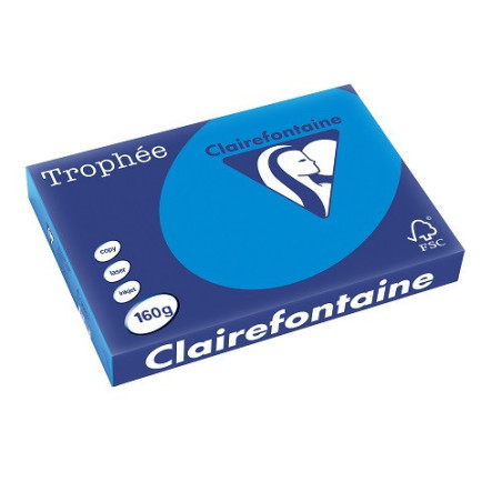 PAPIER REPRO CLAIREF. TROPHEE A3 160G BLEU TURQUOISE 250FLS