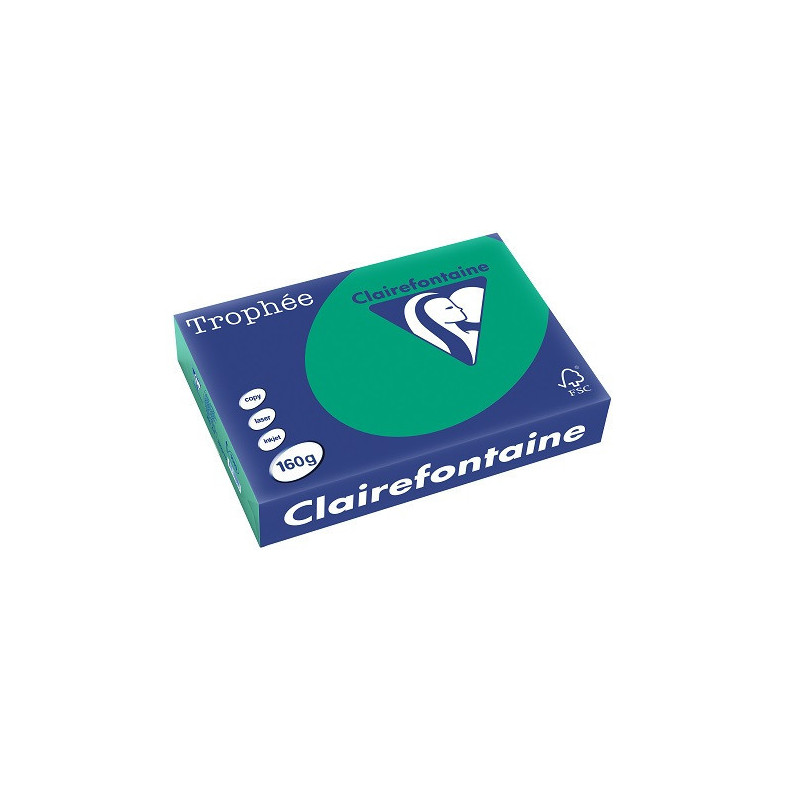 PAPIER REPRO CLAIREF. TROPHEE A4 160G VERT SAPIN 250FLS