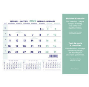 CALENDRIER BREPOLS MOIS 23X18CM TAPIS DE SOURIS