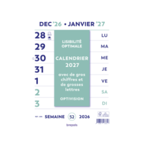 CALENDRIER BREPOLS SEM. 21X29,7CM  OPTIVISION
