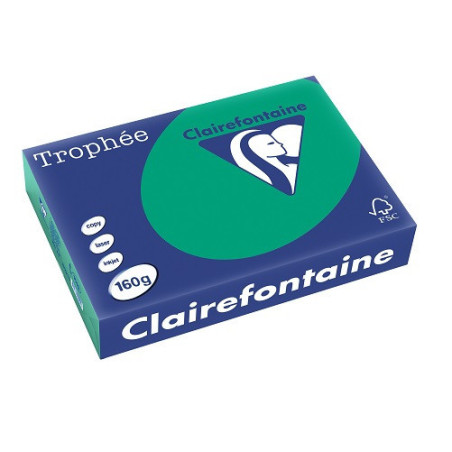 PAPIER REPRO CLAIREF. TROPHEE A4 160G VERT SAPIN 250FLS