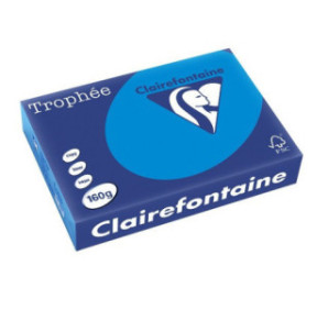 PAPIER REPRO CLAIREF. TROPHEE A4 160G BLEU TURQUOISE 250FLS
