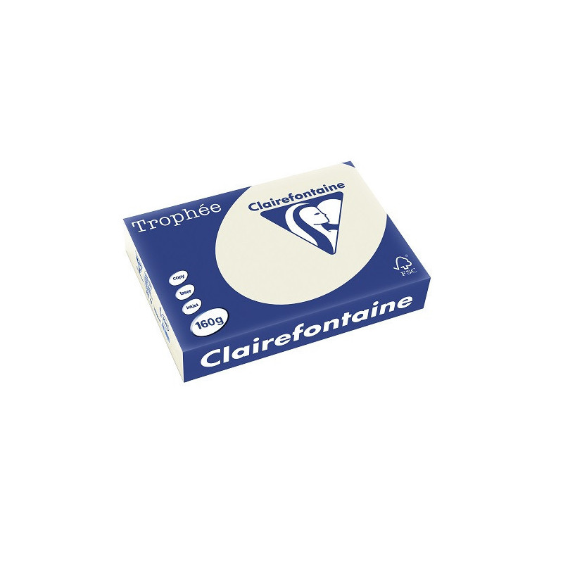PAPIER REPRO CLAIREF. TROPHEE A4 160G GRIS PERLE 250FLS