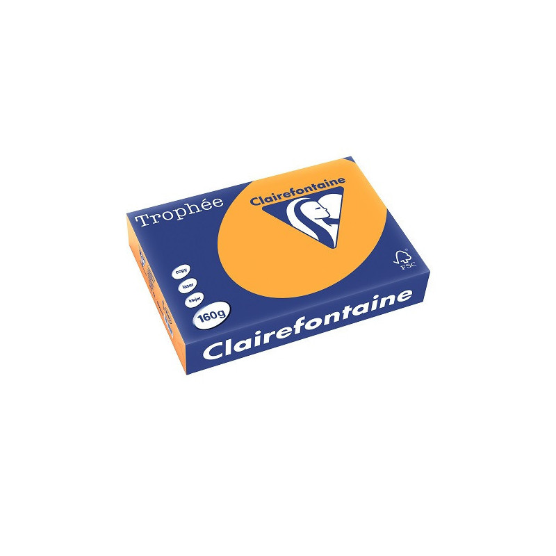 PAPIER REPRO CLAIREF. TROPHEE A4 160G CLEMENTINE RAME 250FLS