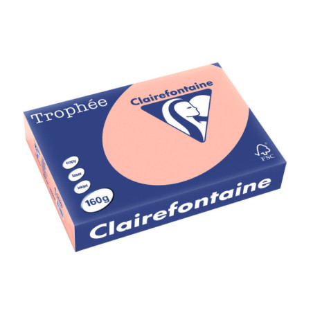 PAPIER REPRO CLAIREF. TROPHEE A4 160G PECHE 250FLS