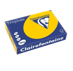 PAPIER REPRO CLAIREF. TROPHEE A4 160G JAUNE TOURNESOL 250FLS