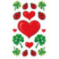 AUTOCOLLANT BSB DECO-STICKER COEURS,COCCINELLES & TREFLES