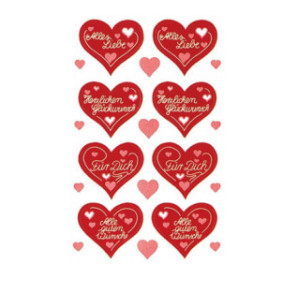 AUTOCOLLANT BSB DECO-STICKER COEURS A TEXTES DIVERS