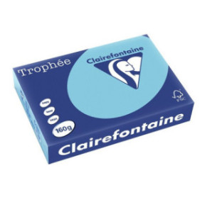 PAPIER REPRO CLAIREF. TROPHEE A4 160G BLEU ALIZEE 250FLS