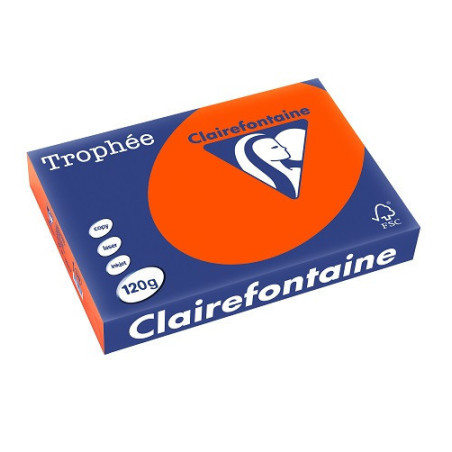 PAPIER REPRO CLAIREF. TROPHEE A4 120G ROUGE CARDINAL 250FLS