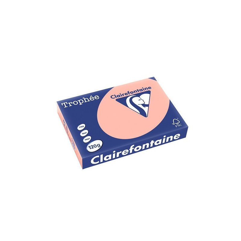 PAPIER REPRO CLAIREF. TROPHEE A4 120G PECHE 250FLS