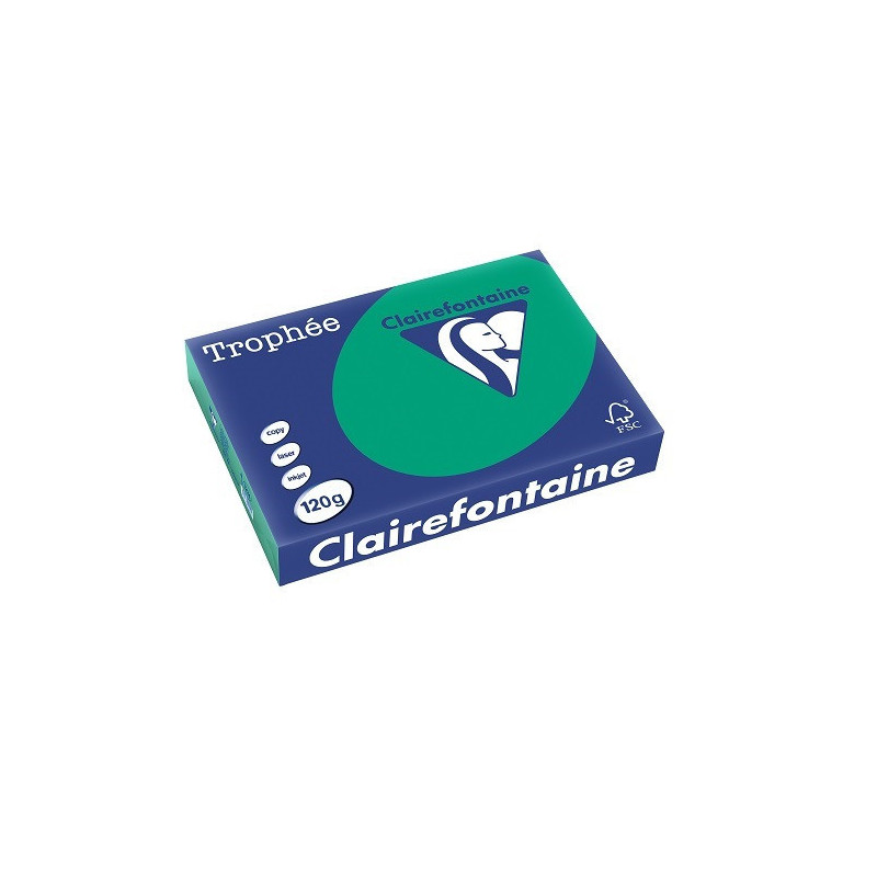 PAPIER REPRO CLAIREF. TROPHEE A4 120G VERT PALE 250FLS