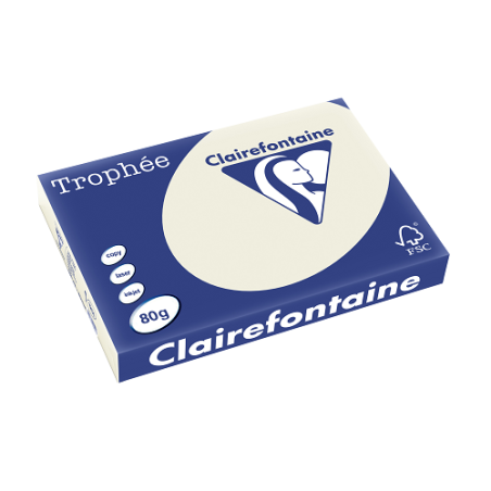 PAPIER REPRO CLAIREF. TROPHEE A3 80G GRIS PERLE 500FLS