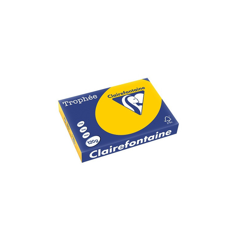 PAPIER REPRO CLAIREF. TROPHEE A4 120G JAUNE TOURNESOL 250FLS
