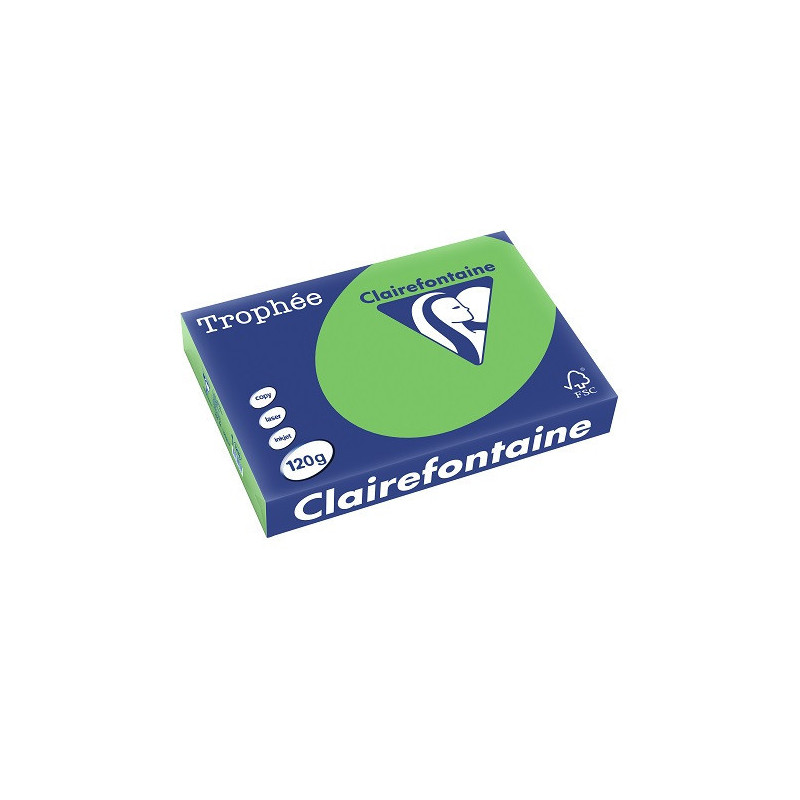 PAPIER REPRO CLAIREF. TROPHEE A4 120G VERT MENTHE 250FLS