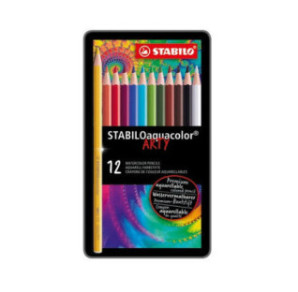 CRAYON COUL. STABILO AQUACOLOR BOITE MET. 12PCS
