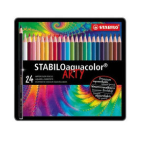 CRAYON COUL. STABILO AQUACOLOR BOITE MET. 24PCS