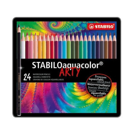CRAYON COUL. STABILO AQUACOLOR BOITE MET. 24PCS