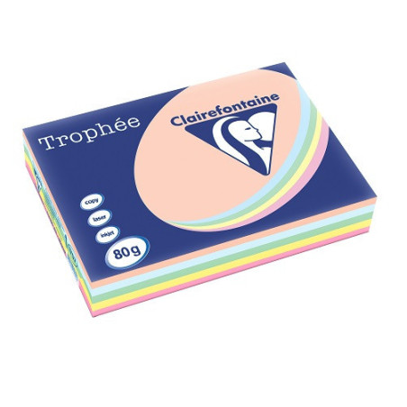PAPIER REPRO CLAIREF. TROPHEE A3 80G COUL. PASTEL ASS. 500FLS