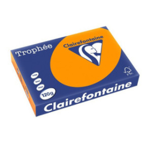 PAPIER REPRO CLAIREF. TROPHEE A4 120G ORANGE VIF 250FLS