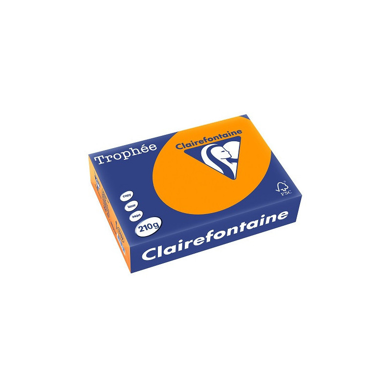 PAPIER REPRO CLAIREF. TROPHEE A4 210G ORANGE VIF 250FLS