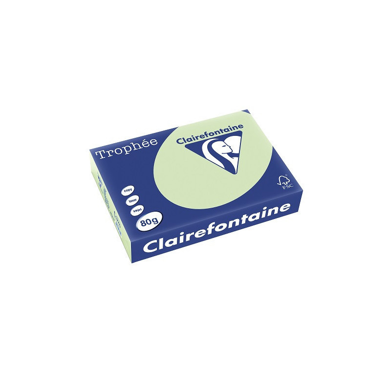 PAPIER REPRO CLAIREF. TROPHEE A4 80G VERT GOLF 500FLS