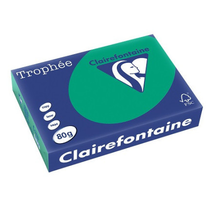 PAPIER REPRO CLAIREF. TROPHEE A4 80G VERT SAPIN 500FLS