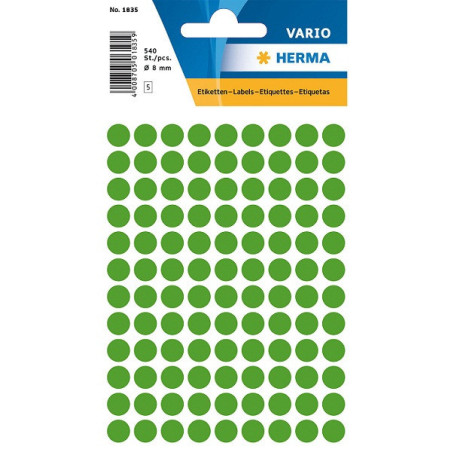 AUTOCOLLANT HERMA Ø 8MM VERT