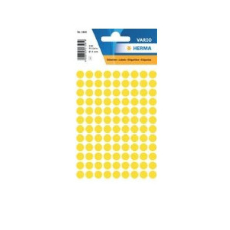 AUTOCOLLANT HERMA Ø 8MM JAUNE