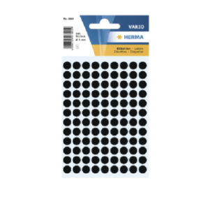 AUTOCOLLANT HERMA Ø 8MM NOIR