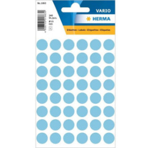 AUTOCOLLANT HERMA Ø 12MM BLEU CLAIR