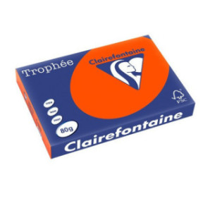 PAPIER REPRO CLAIREF. TROPHEE A3 80G ROUGE CARDINAL 500FLS