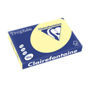 PAPIER REPRO CLAIREF. TROPHEE A3 80G JAUNE CANARI 500FLS